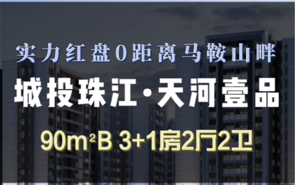 天河红盘~天河壹品90㎡3+1房横厅设计户型~哔哩哔哩bilibili