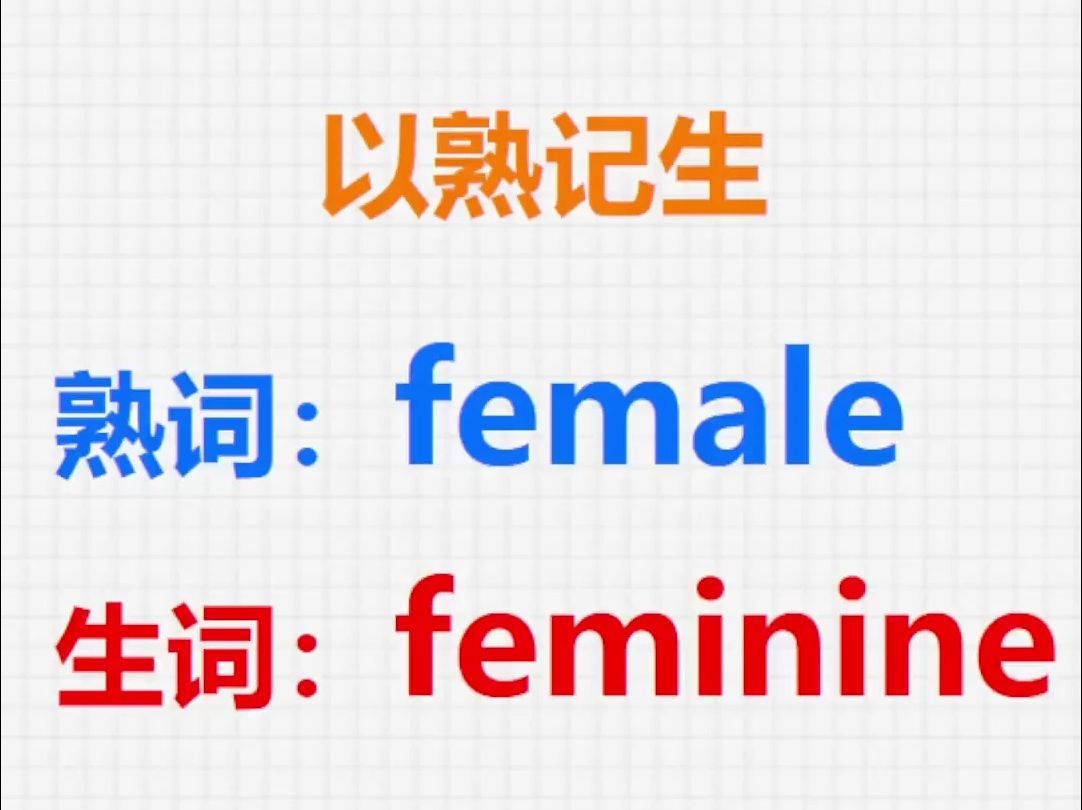 [关注单词大爆炸,以熟记生单词]female&feminine哔哩哔哩bilibili