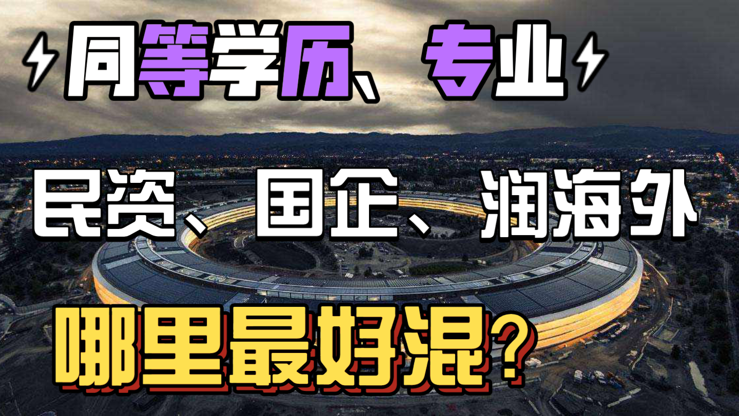 民资,国企,海外党,分别拿到什么学历在职场最好混?(就业向话题)哔哩哔哩bilibili