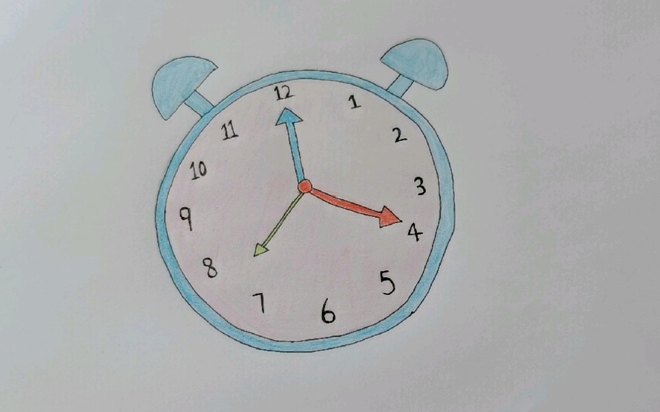 【闹钟】如何画一个简单的小闹钟?快来跟着我的绘画步骤一起画画