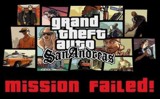 [图]【GTASA】侠盗猎车手·圣安地列斯“Mission Failed”任务失败过场画面大合集（较完整版，英文“生肉”）