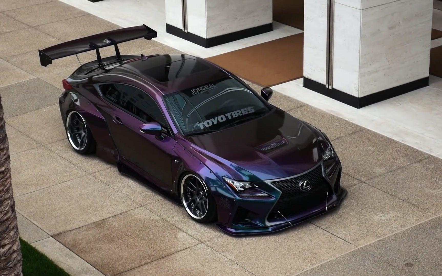 雷克萨斯lexusrcf宽体改装变色龙车漆诠释什么是跑车的颜值