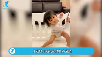 福原爱女儿学打乒乓球，小蛮腰晃来晃去超萌，弟弟看姐姐一脸呆萌