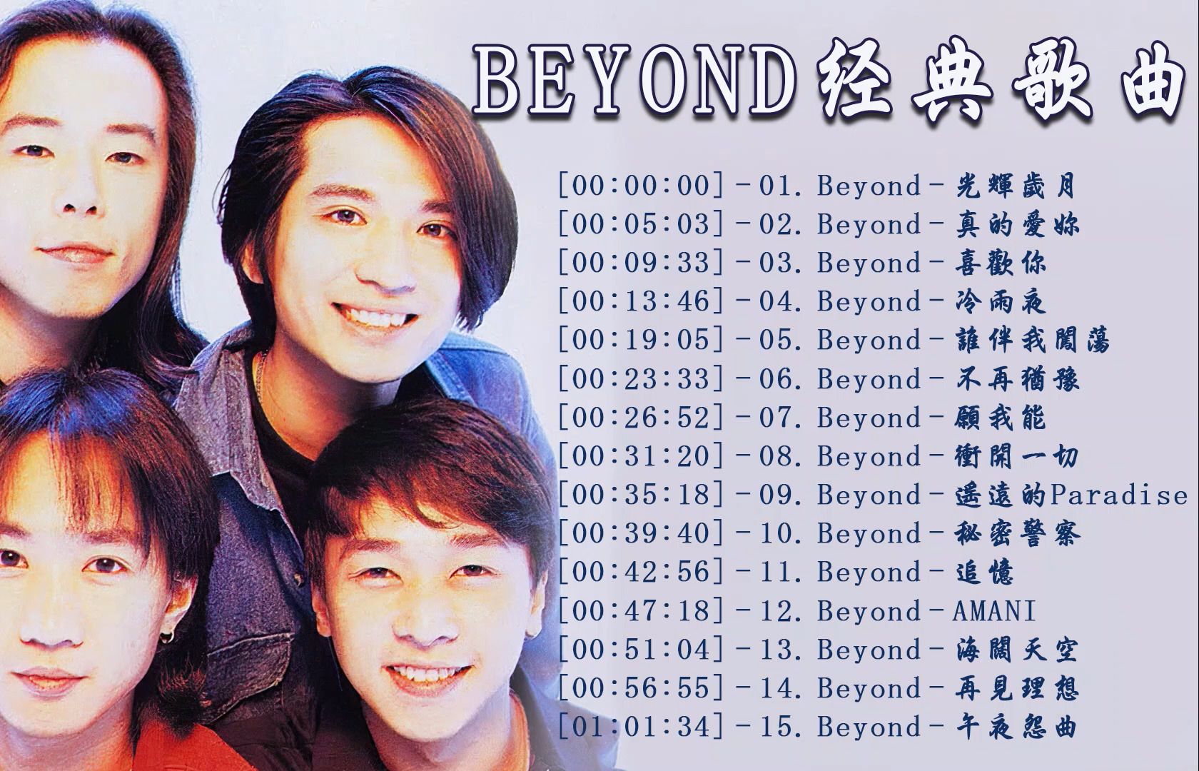 BEYOND经典合集歌曲哔哩哔哩bilibili