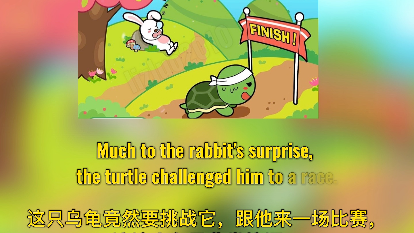 龟兔赛跑英文绘本简单图片