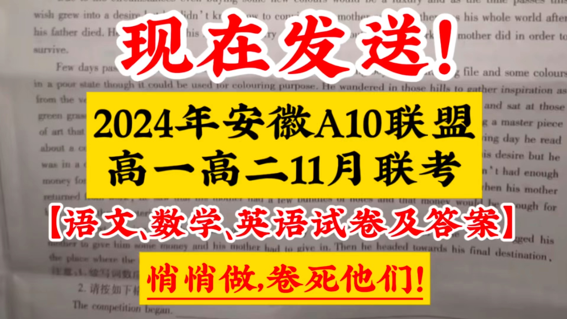 【三连速发】2024年安徽A10联盟高一高二11月联考哔哩哔哩bilibili