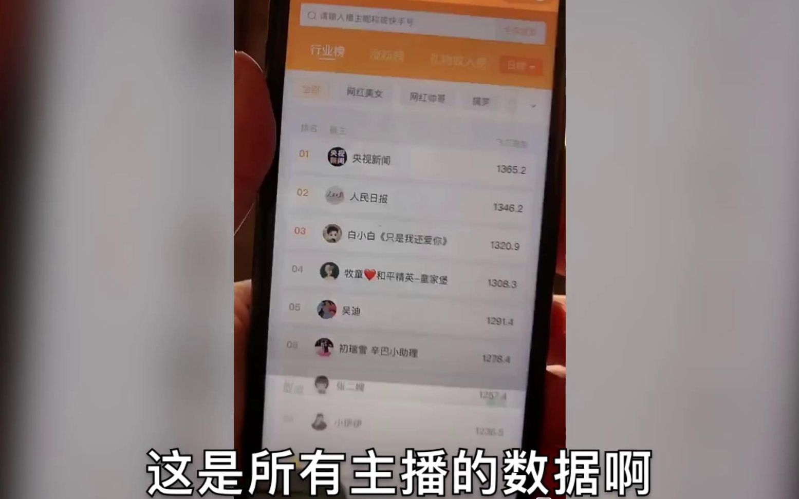 刘二狗给大家看他的后台数据,他排第一看看有有多少哔哩哔哩bilibili