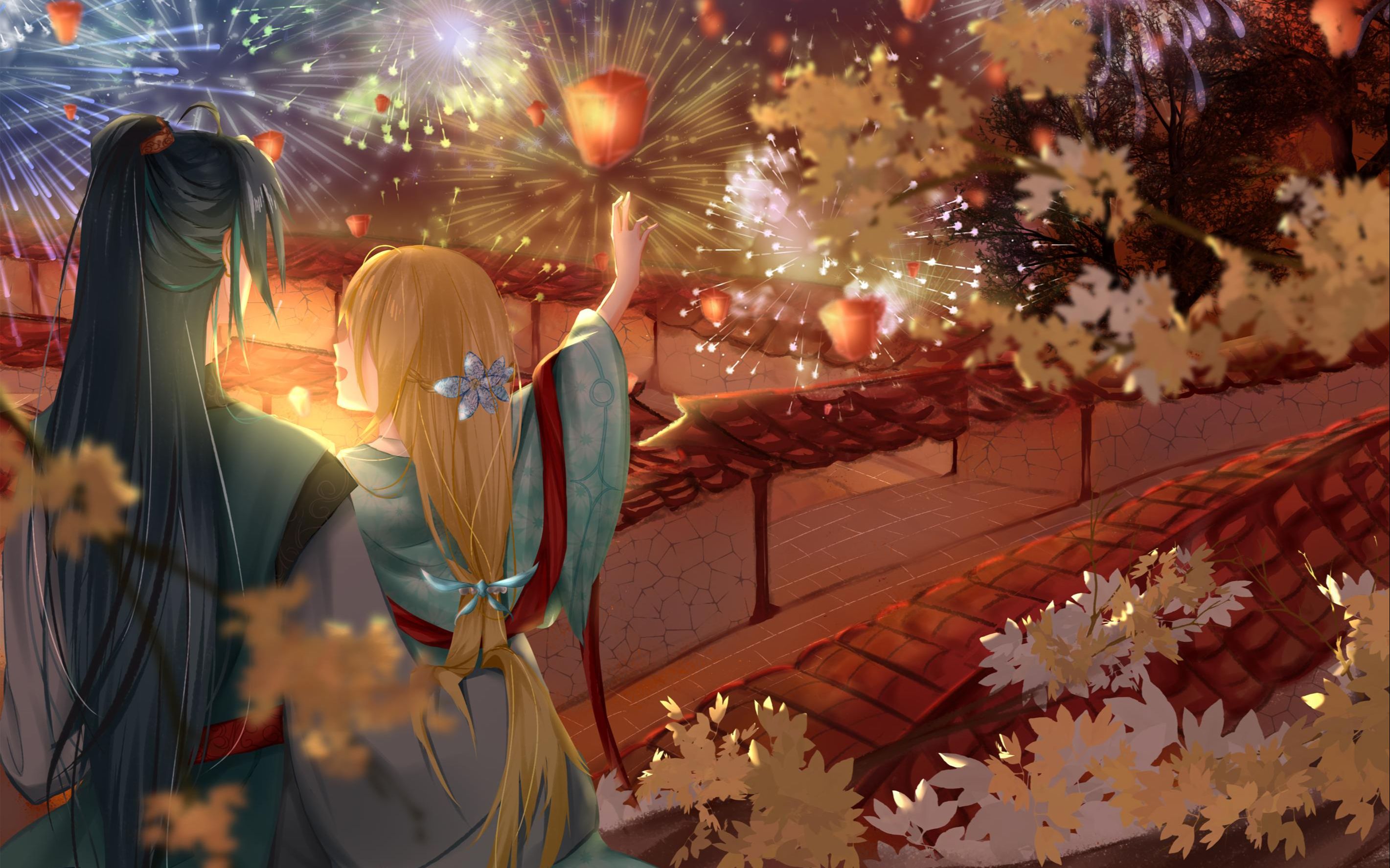 古风魈荧sai2板绘录屏-七夕快乐