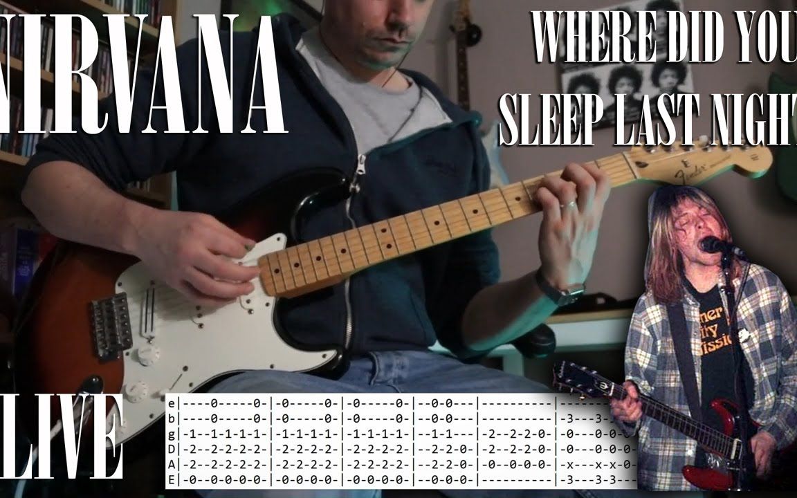 [图]吉他谱：Nirvana（涅槃乐队）《Where did you sleep last night》