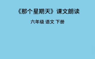 《那個星期天》課文朗讀 六年級語文下冊 統編本