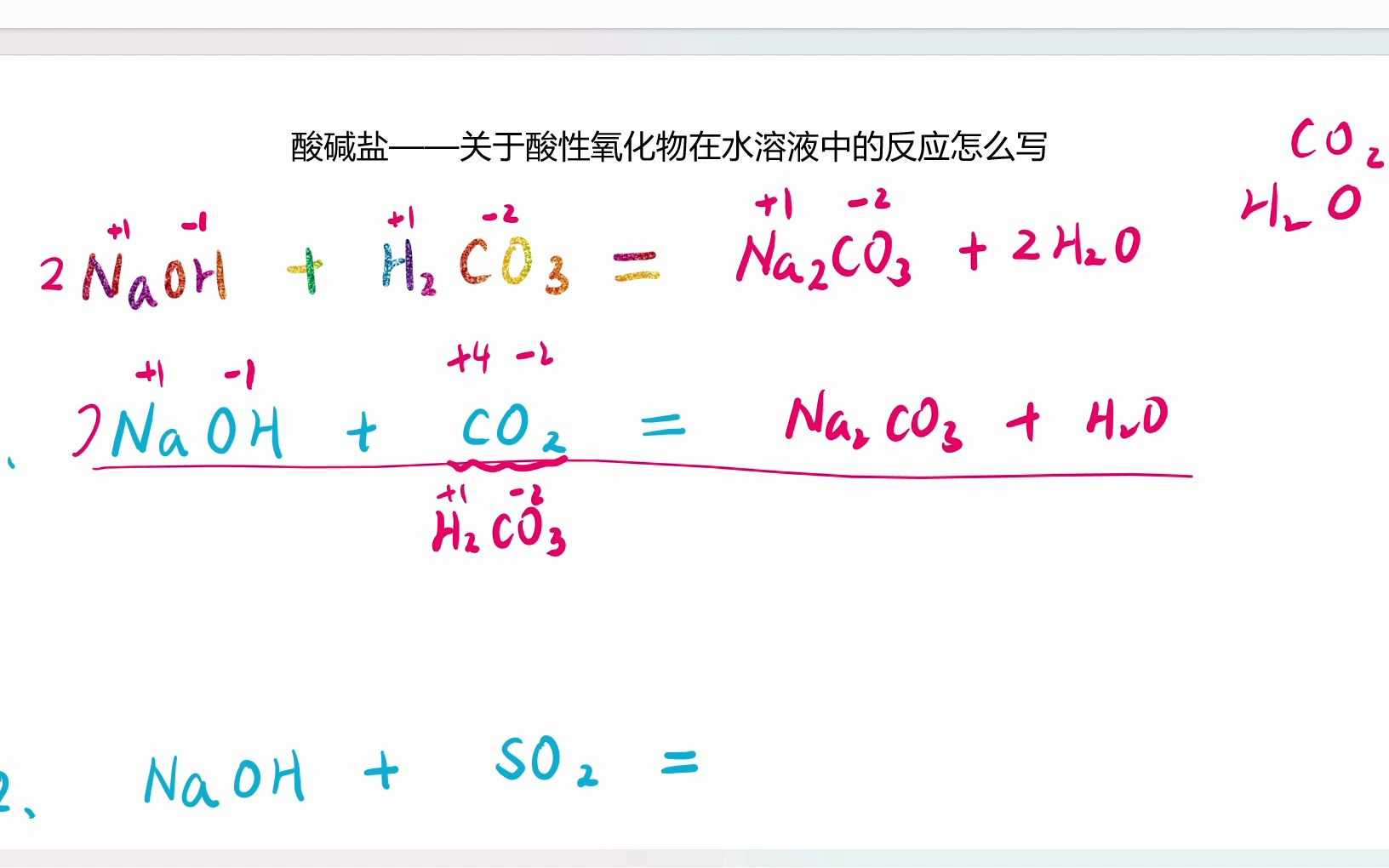 [图]酸碱盐——关于酸性氧化物在水溶液中的反应怎么写