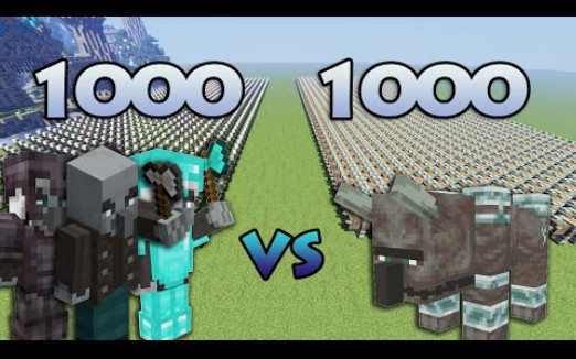 我的世界装备测评 1000不同装备劫掠者vs1000劫掠兽