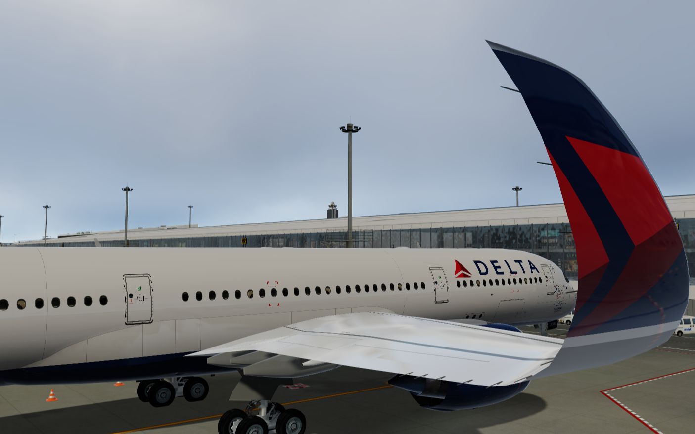 [p5d]达美航空波音b350(雾)成田进近砸机实况