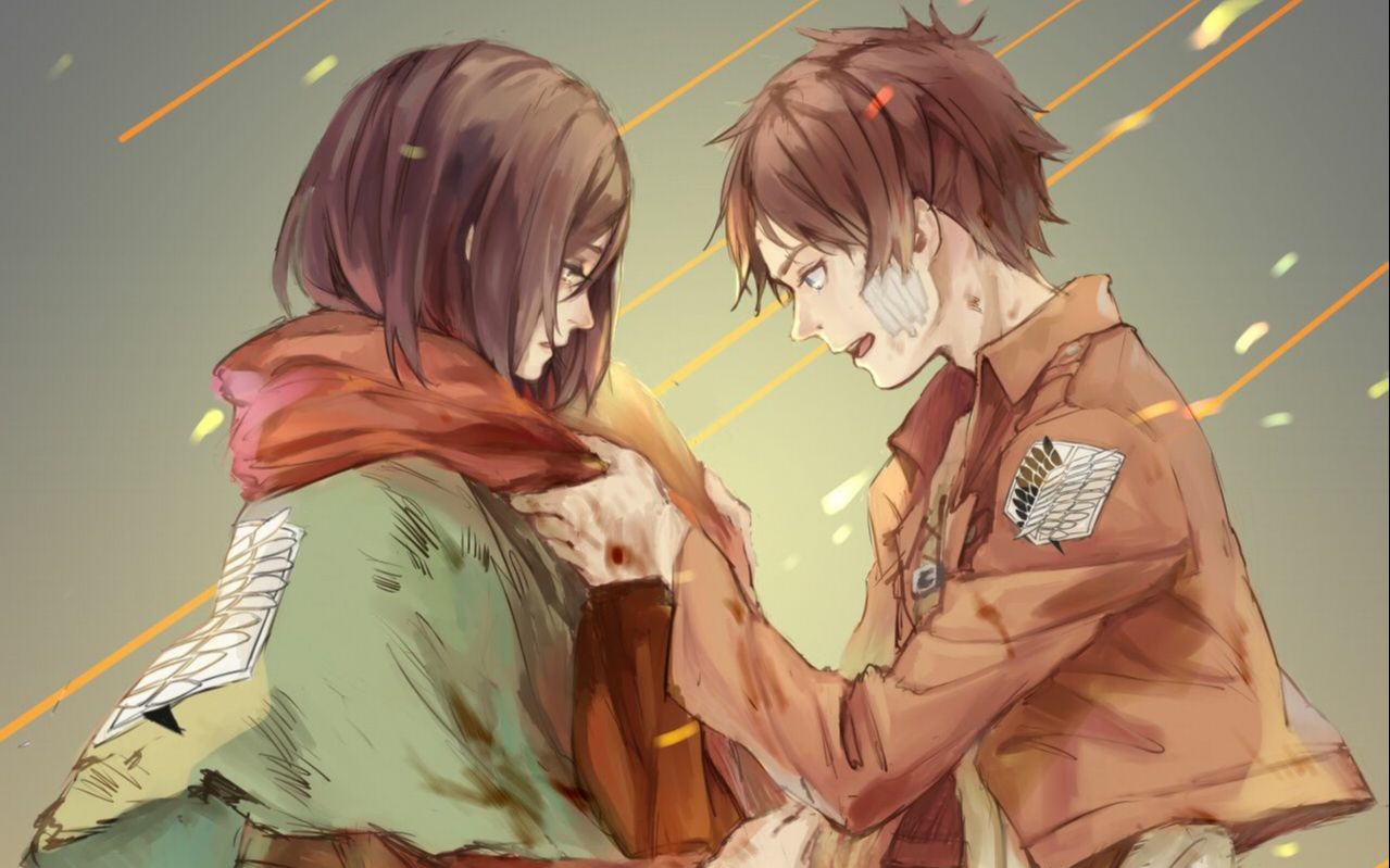 艾伦三笠替你围围巾三千遍爱你三千遍