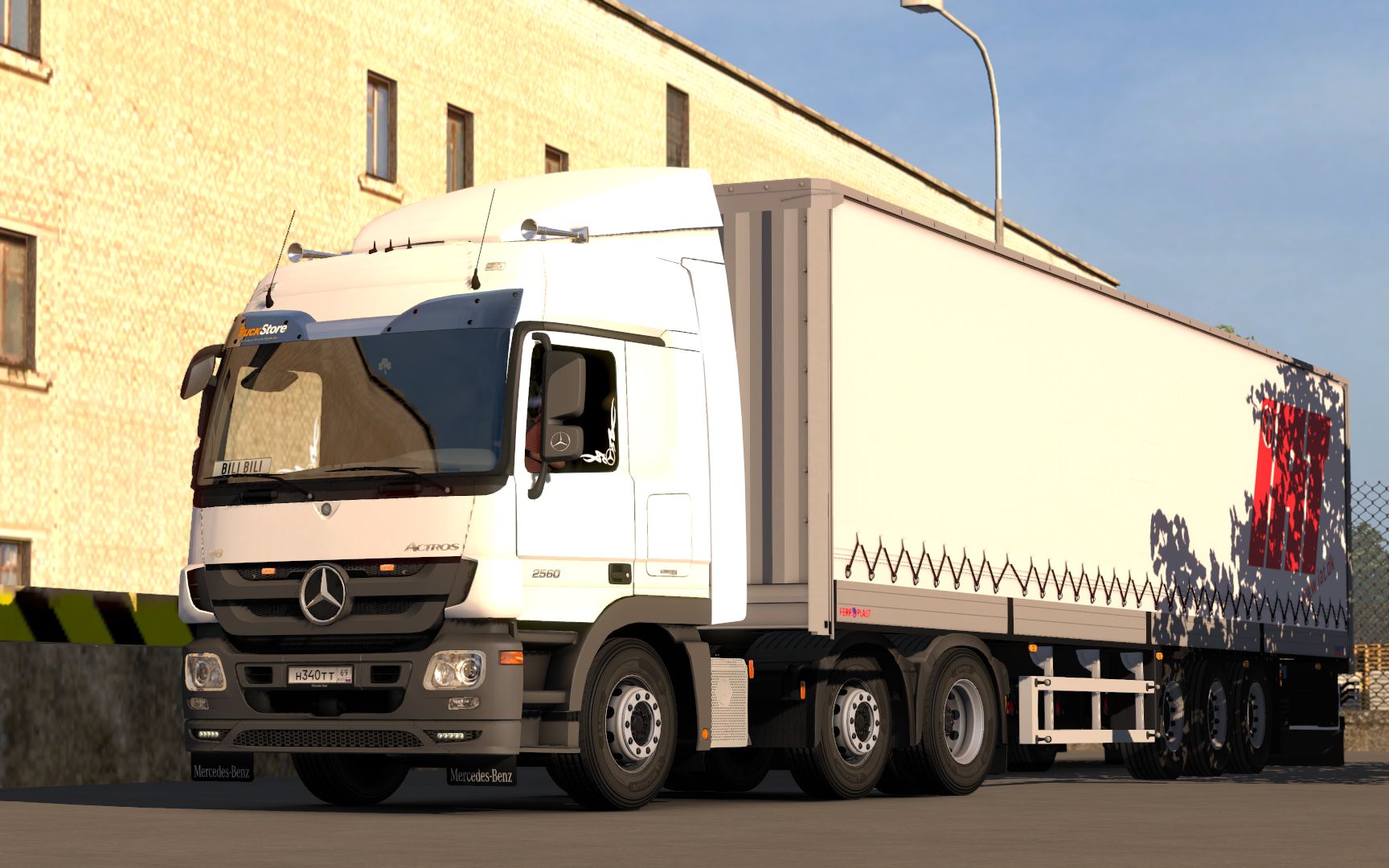 欧洲卡车模拟2奔驰mp36x2运输大象侧帘挂