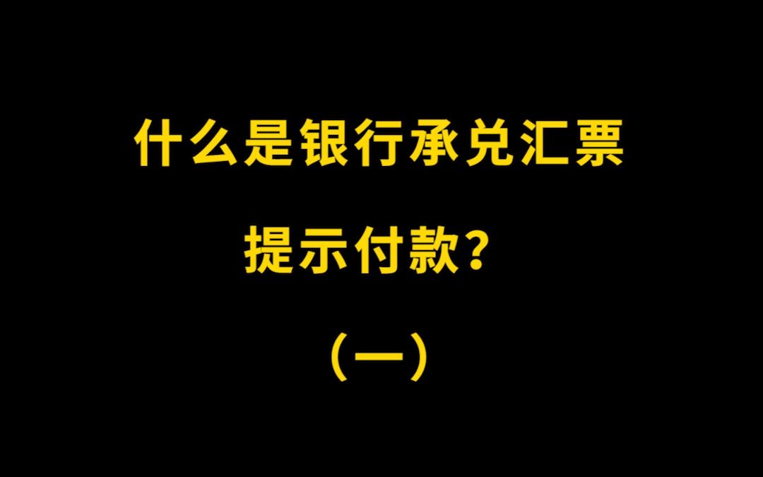 什么是银行承兑汇票提示付款?(一)哔哩哔哩bilibili