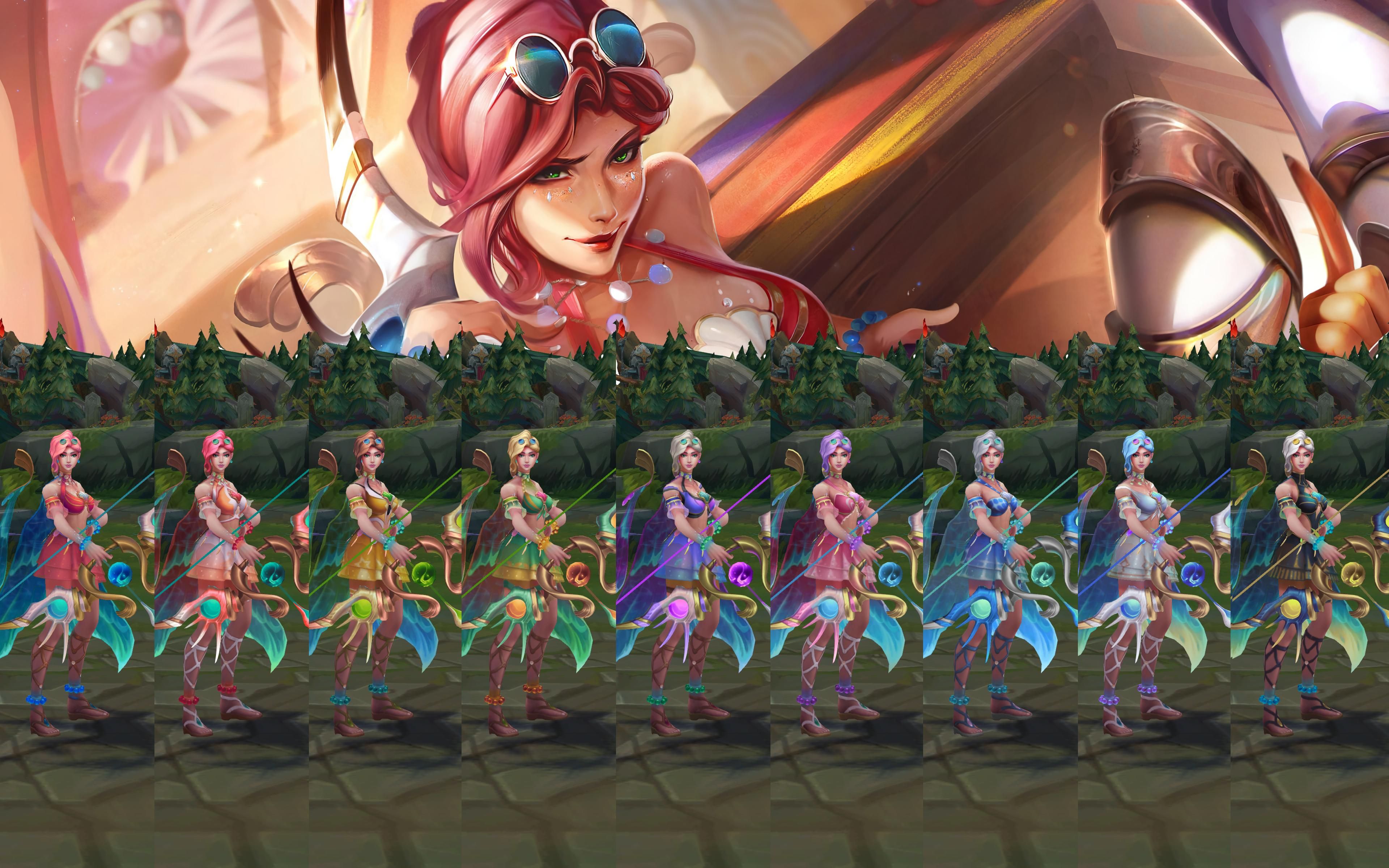 英雄联盟海之歌艾希t3皮肤全炫彩特效3d展示