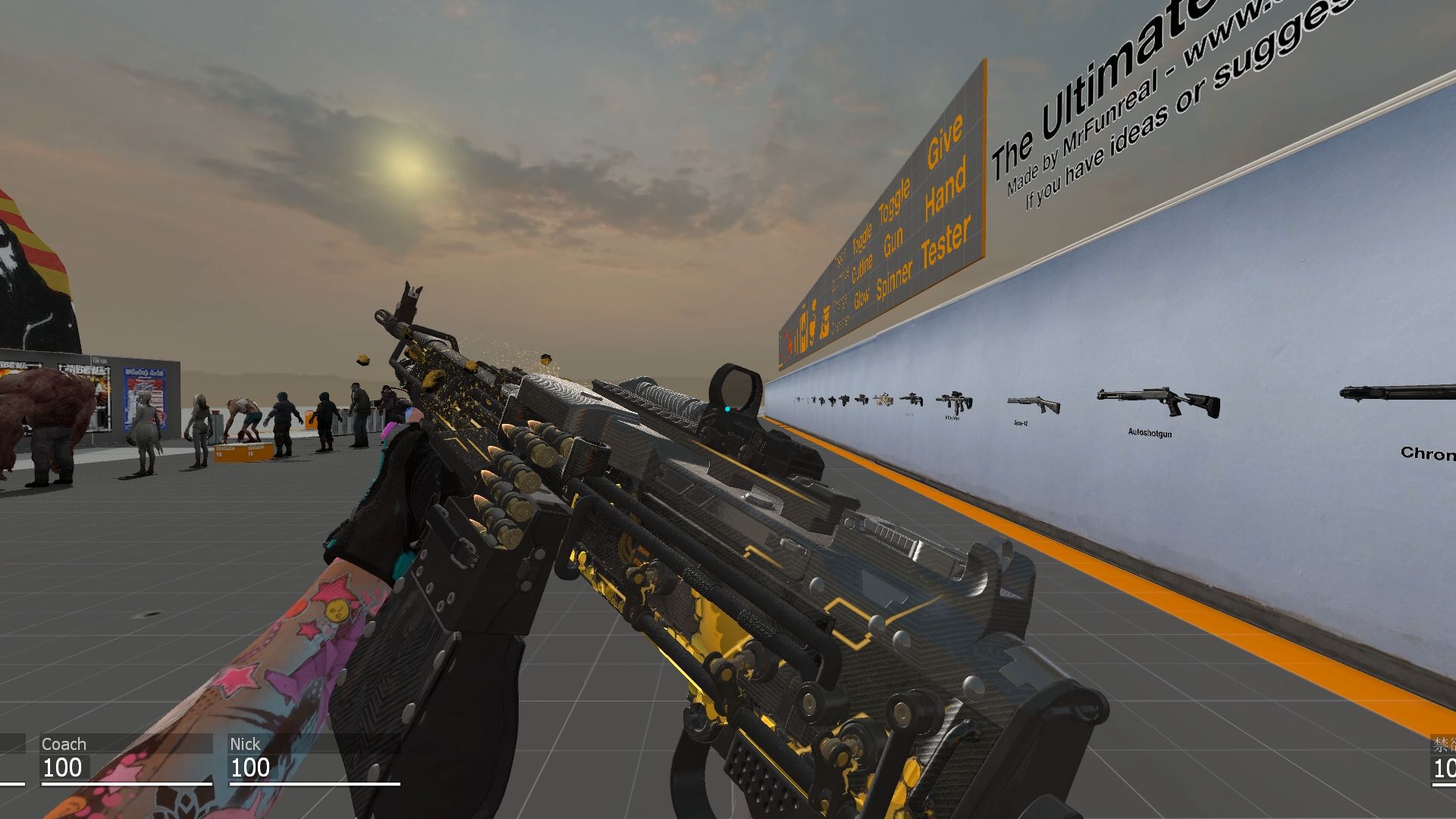 求生之路2 武器mod 黑色组织 m60 展示