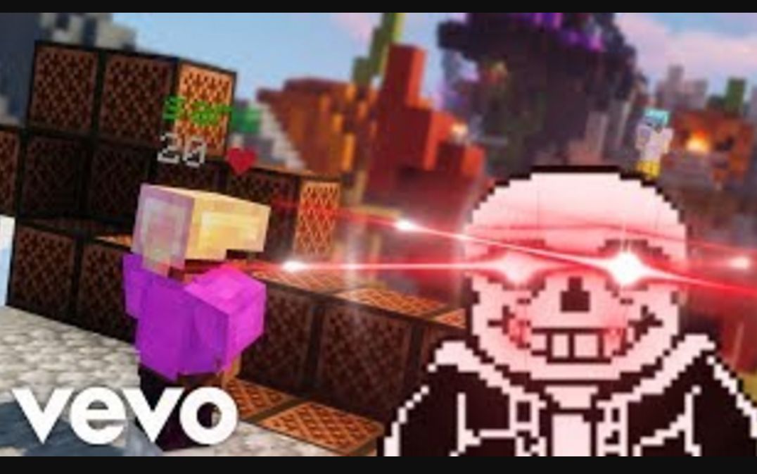 [图]使用sans undertale赢得我的世界Hypixel空岛战争??????