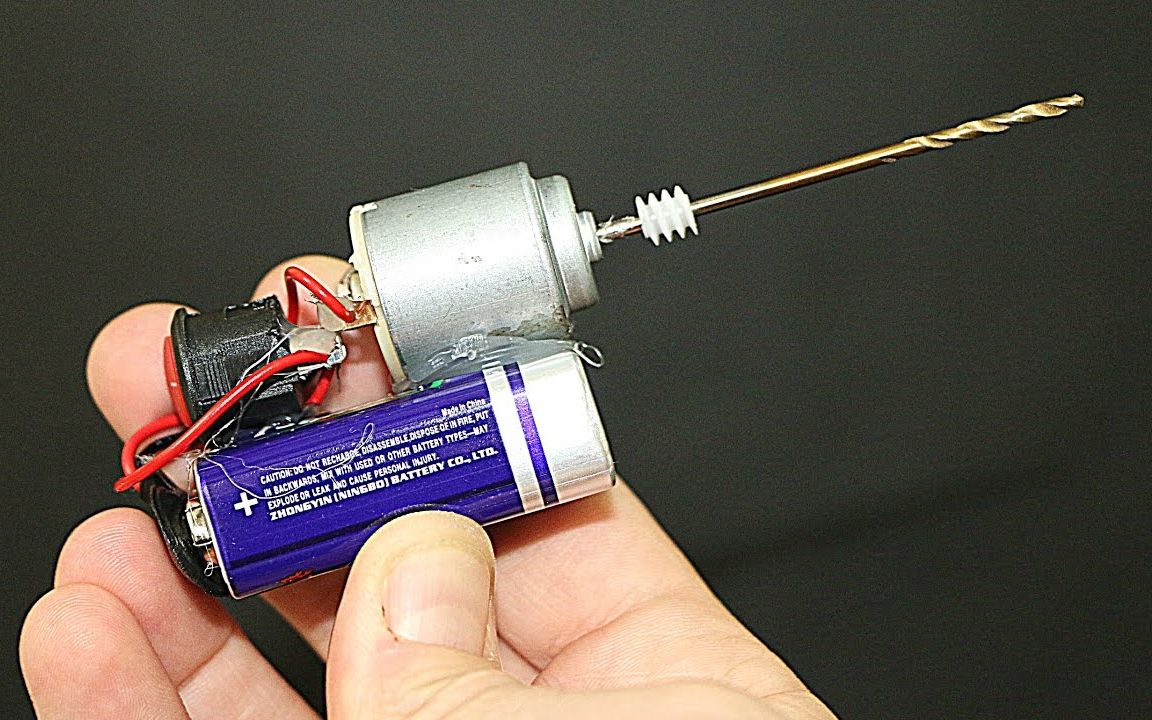 如何用直流电马达做一个迷你电钻_哔哩哔哩_bilibili