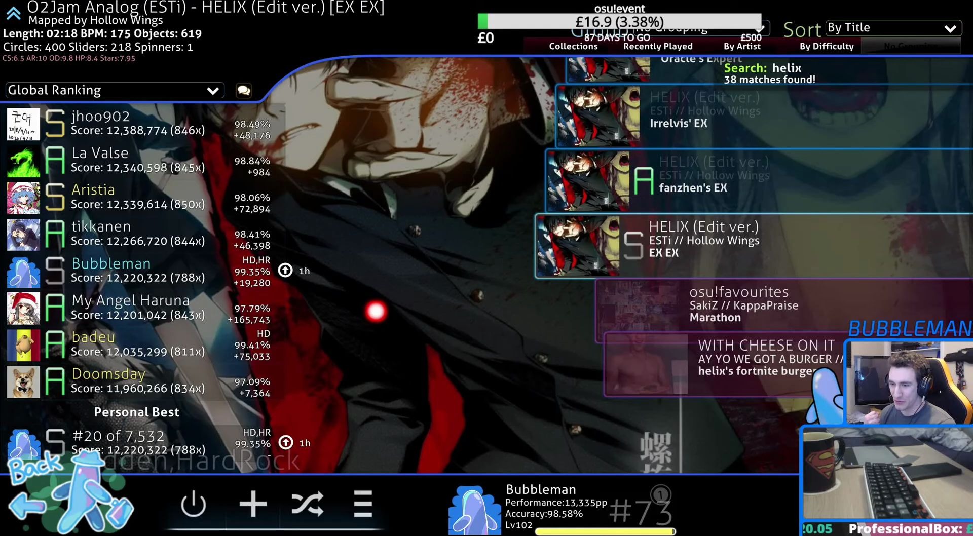 [Live] Bubbleman // ESTi  HELIX [EX EX] // +HDHR99.35% 2xSB 586pp哔哩哔哩bilibili