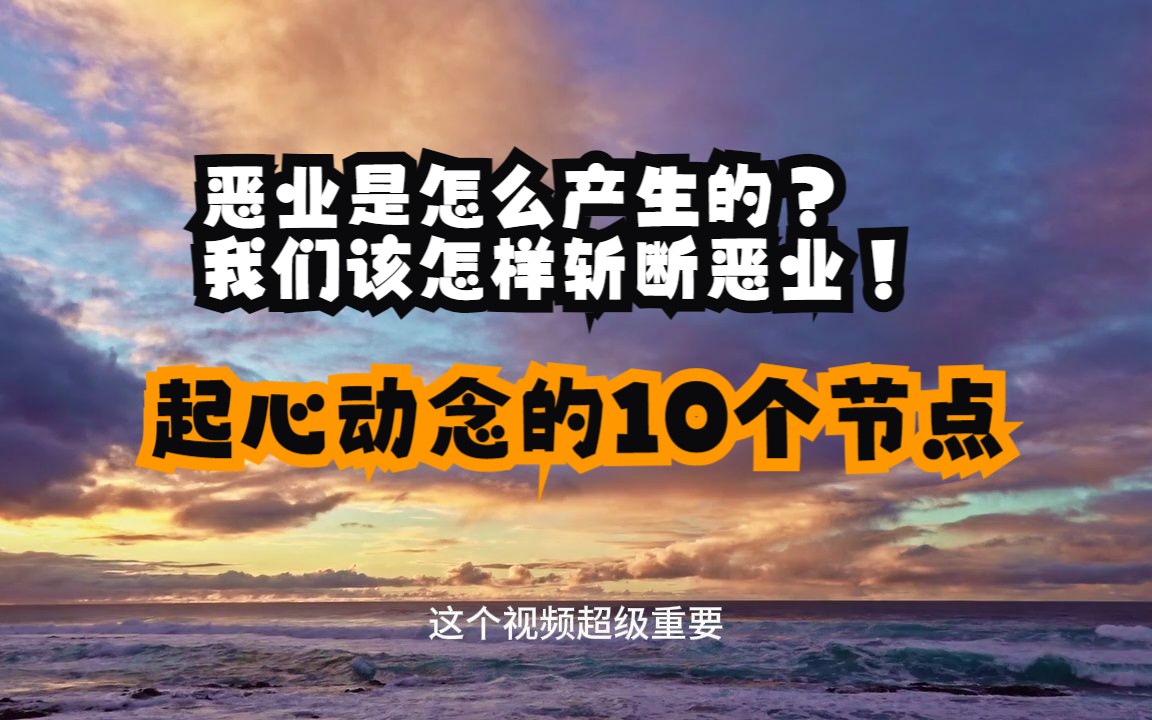 恶业是怎么产生的?我们该怎样斩断恶业!精准认识起心动念的10个节点,助你扭转低迷下坠的生命状态!哔哩哔哩bilibili