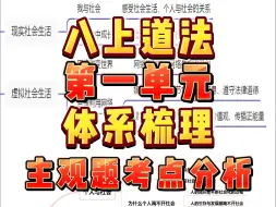 八上道法第一单元主观题考点分析，看完月考冲前三