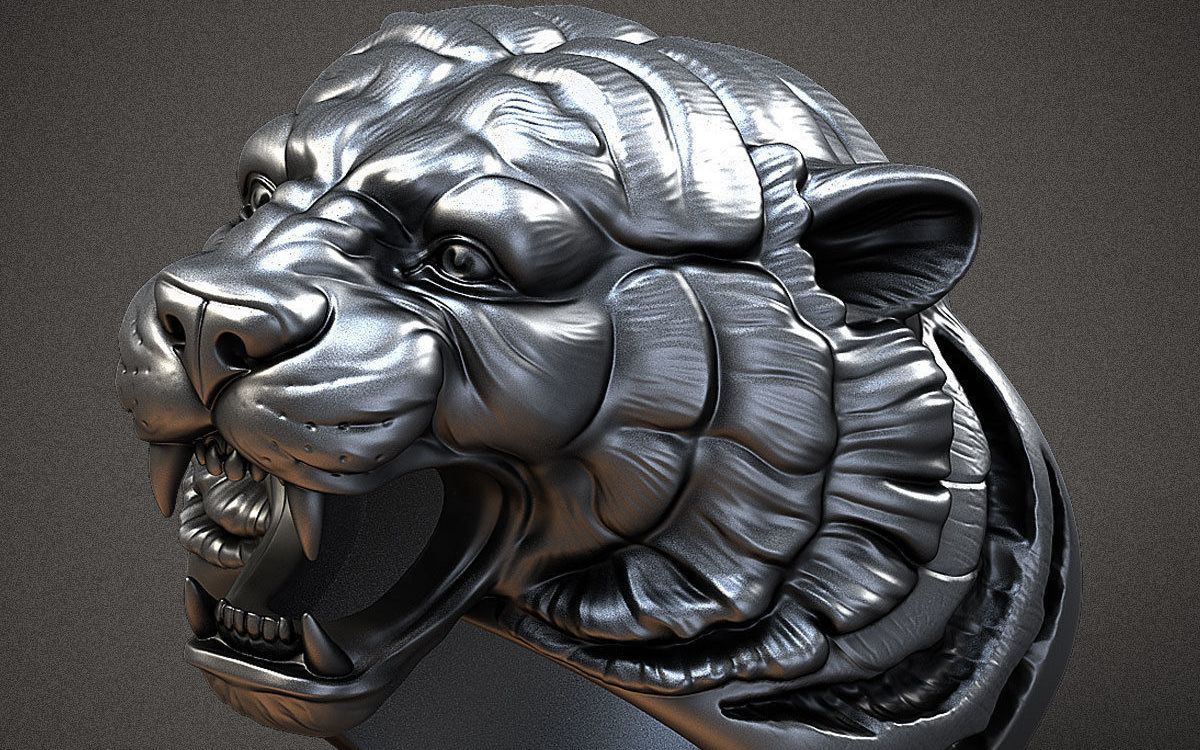 zbrush老虎头戒指雕刻参考资料,zbrush雕刻资料