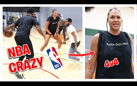 [图]【篮球Mix】WNBA All Star Liz Cambage and Troy Daniels 4v4 can they be beat?