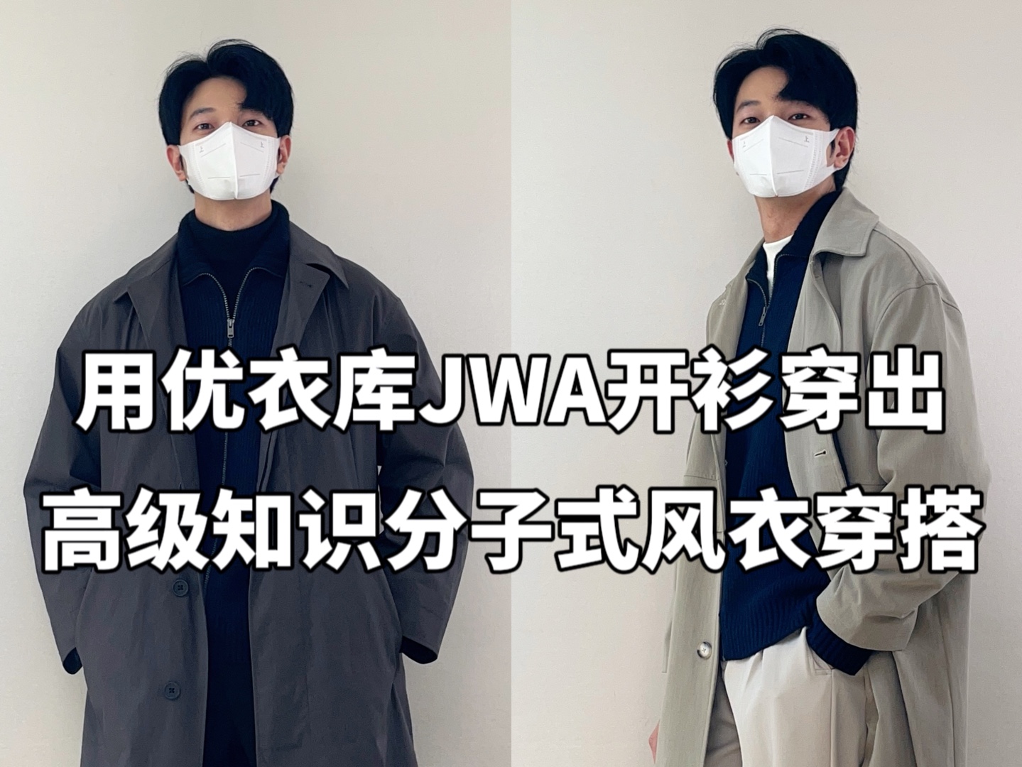 30+男两套优衣库JWA高级知识分子式风衣通勤穿搭|不费力穿搭哔哩哔哩bilibili