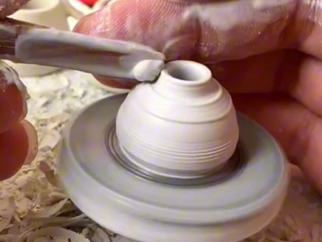 指尖微陶艺,迷你手工小陶罐制作过程
