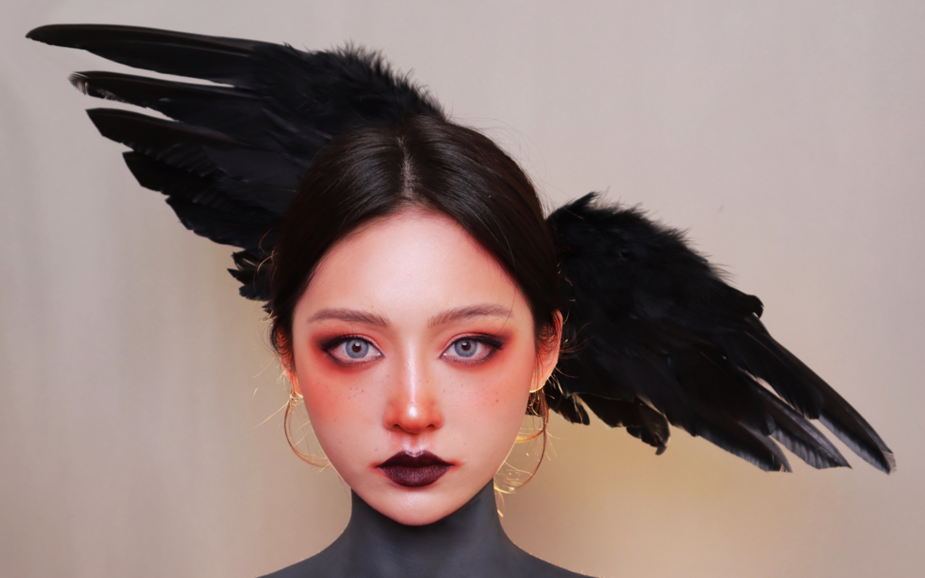 ins插画仿妆|暗黑天使妆容 美丽又迷人的反派角色_哔哩哔哩_bilibili