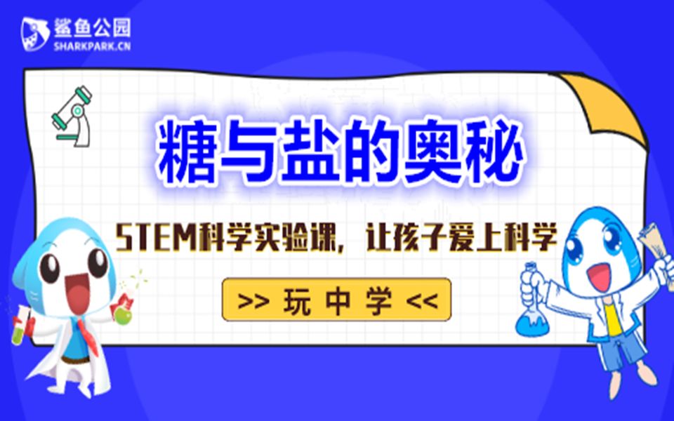 鲨鱼公园STEAM"在家也能做的科学小实验"系列《糖与盐的奥秘》哔哩哔哩bilibili