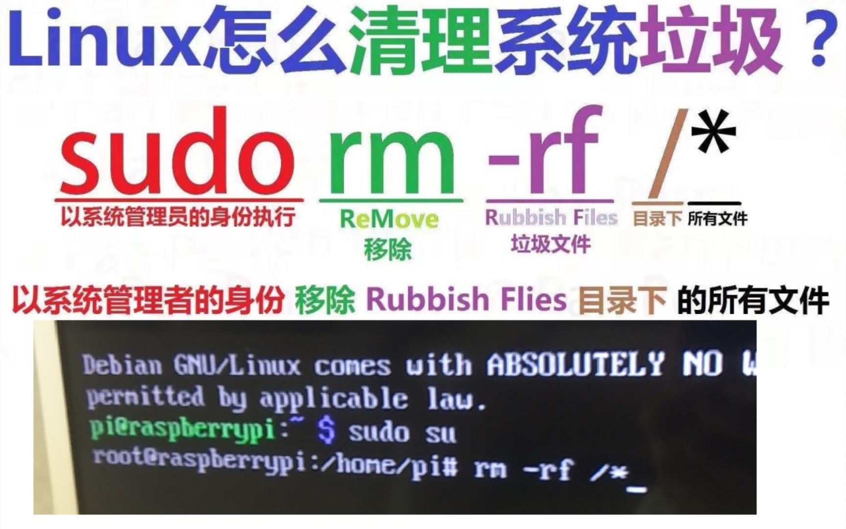 树莓派清理垃圾rmrf