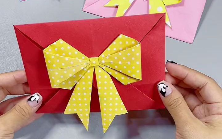 手工折纸简单好看的信封折纸教程来喽可以用来装各种贺卡哦