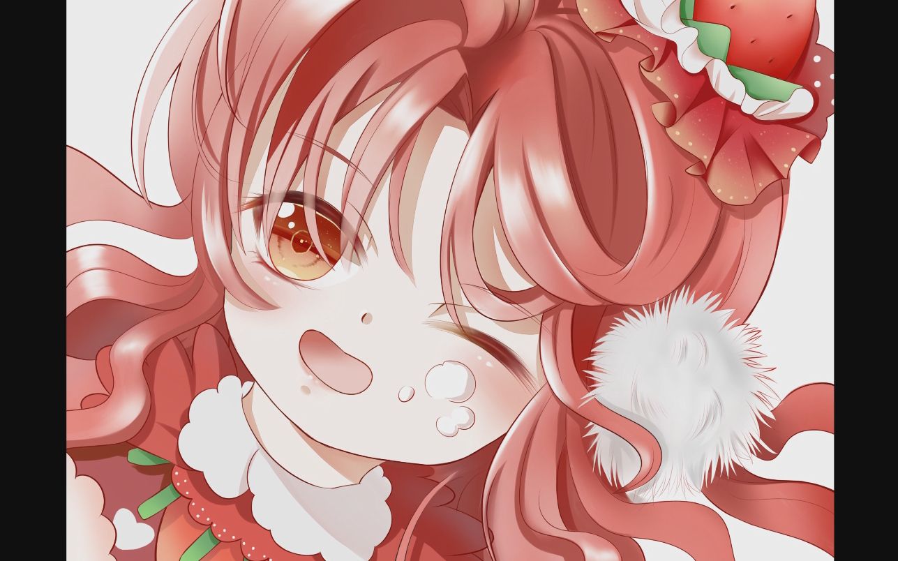 画一个草莓小女孩~笨拙的上色过程