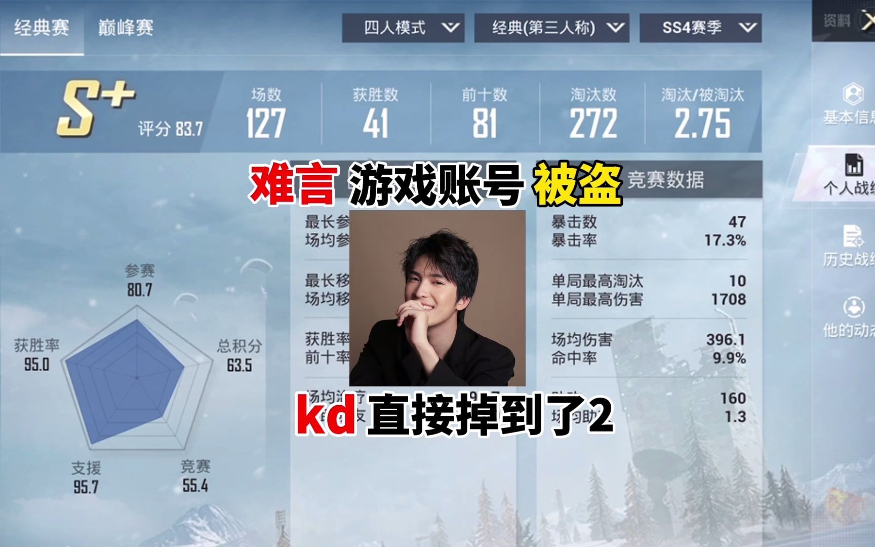 难言的6战神号被盗kd直接掉到了2游戏账号彻底被毁