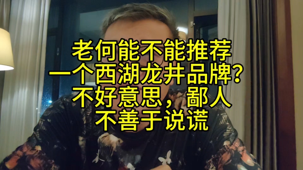 老何,能不能推荐一个西湖龙井品牌?不好意思,鄙人不善于说谎哔哩哔哩bilibili