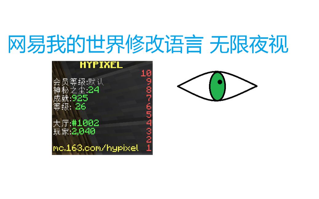 网易我的世界无限夜视 语言修改方式哔哩哔哩bilibili
