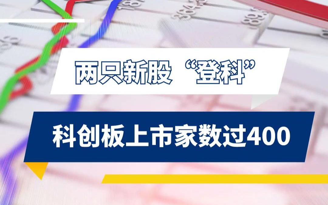 两只新股“登科” 科创板上市家数过400哔哩哔哩bilibili