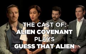 [图]QUIZ! Can Michael Fassbender Guess That Alien? 《異形：聖約》主創採訪小遊戲