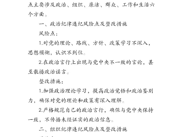 六大纪律风险点及整改措施哔哩哔哩bilibili