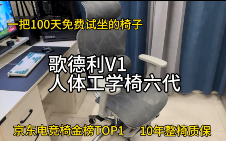 歌德利v1六代人体工学椅,质保10年100天免费试坐,确定不要来一把?哔哩哔哩bilibili