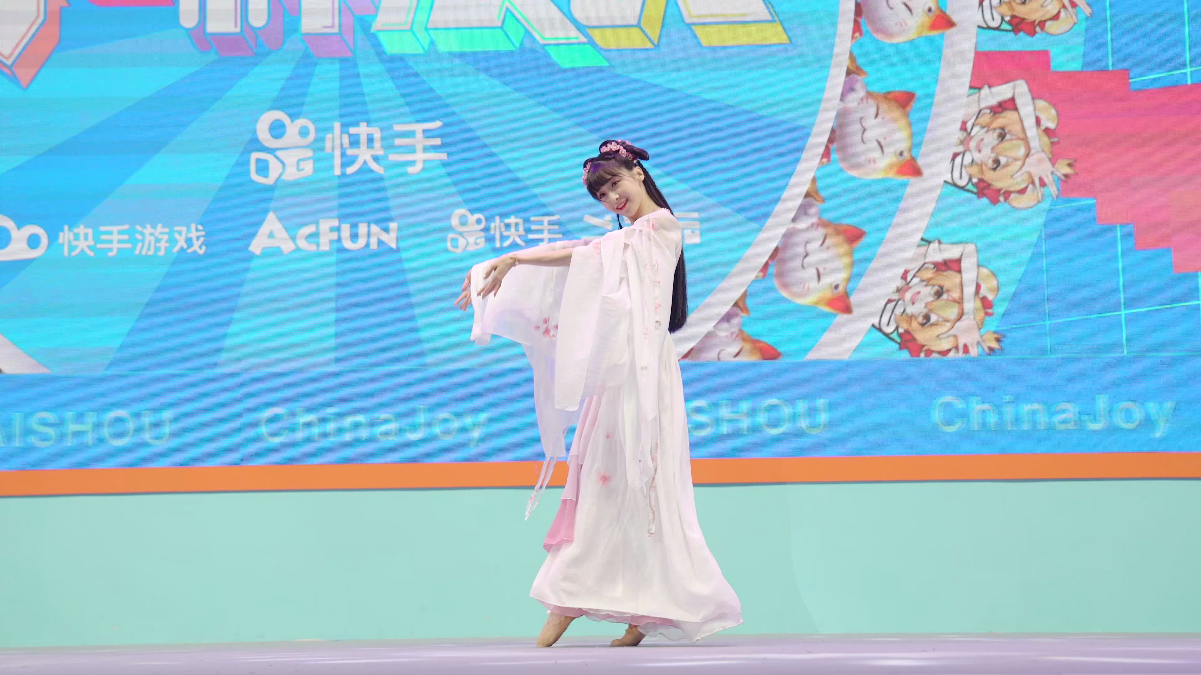 【4K】chinajoy快手展台 紫颜《桃花夭夭》哔哩哔哩bilibili