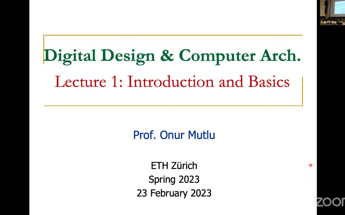 ETH Zurich  Digital Design and Computer Architecture(数字设计和计算机体系结构 Spring 2023)哔哩哔哩bilibili