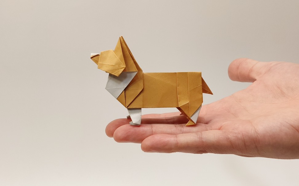 折纸教程柯基犬