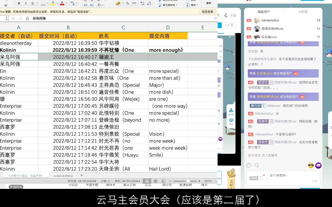 【直播回放】云马主会员大会(一口马主名字初选点评)哔哩哔哩bilibili