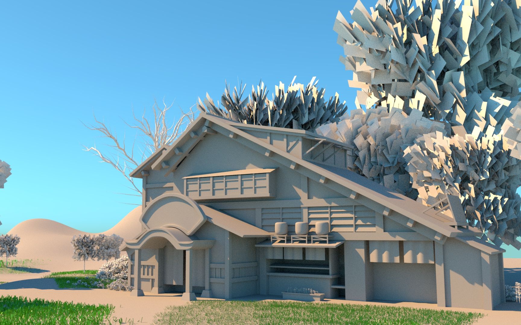 3d建模小场景:次世代风格小酒馆制作