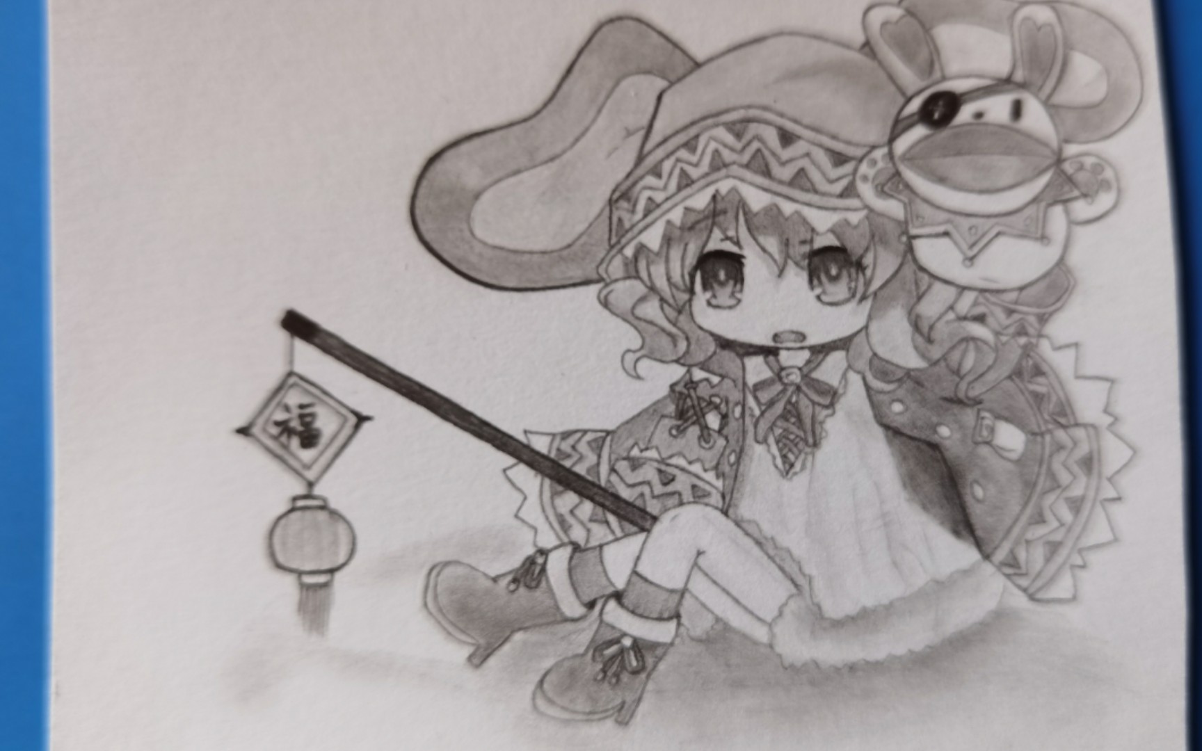 【zadkiel】(手绘)画一只萌萌的小四祝米娜新年快乐(99ω  )