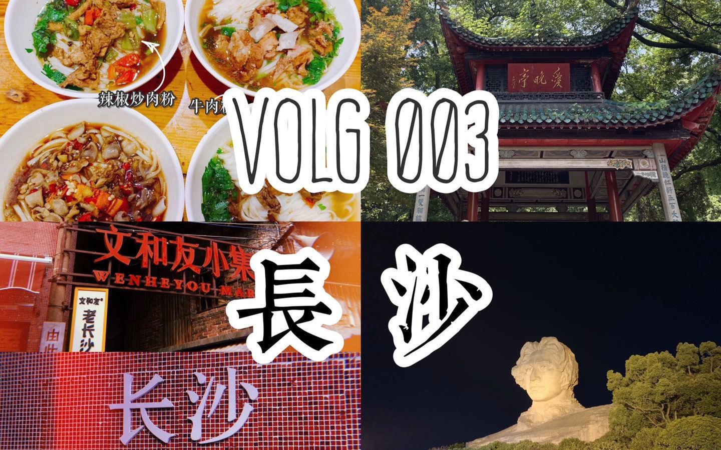 VLOG / 003 三夜两天长沙食记 | 流水账 | 从岳麓山文和友橘子洲头走过 (中)哔哩哔哩bilibili